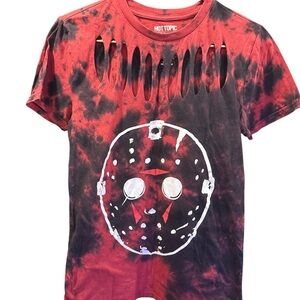 Friday the 13th Slashed Tie-Dye Tee – Jason Mask – Size XS (Runs Big) Hot Topic